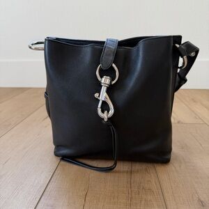 Rebecca Minkoff Megan Leather Crossbody Feed Bag Black